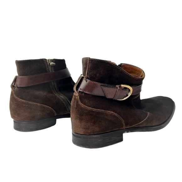 Jimmy Choo Bryant Patent and Suede Dgrad Chelsea Boots Soft Suede Boot Shoe - Picture 8 of 16